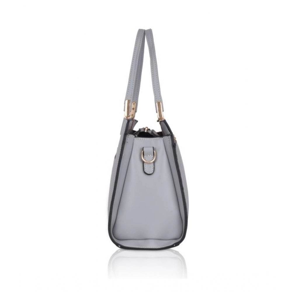 Generic Women's Faux Leather Textured Adjustable Long Belt Handbag (Grey) - MYLUXURY LANE ENTERPRISE