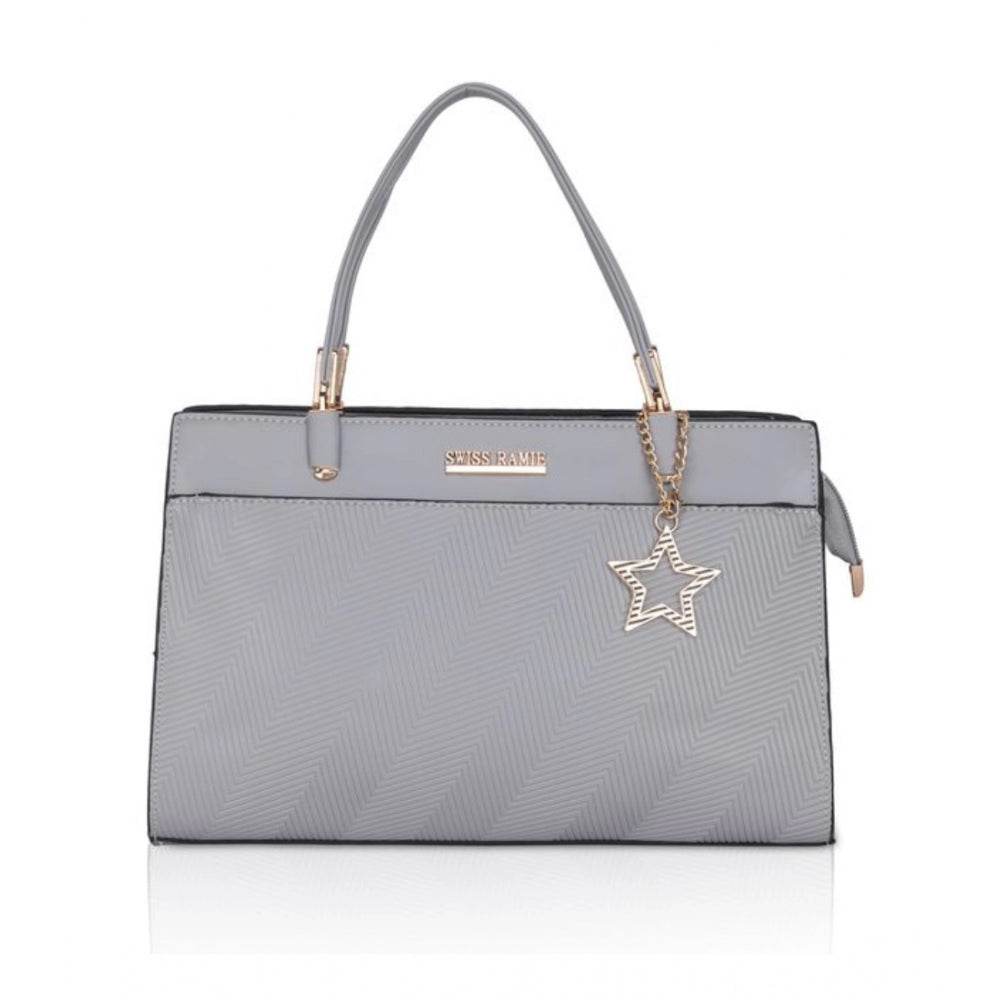 Generic Women's Faux Leather Textured Adjustable Long Belt Handbag (Grey) - MYLUXURY LANE ENTERPRISE