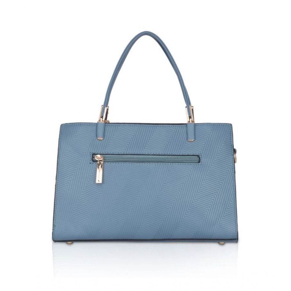 Generic Women's Faux Leather Textured Adjustable Long Belt Handbag (Blue) - MYLUXURY LANE ENTERPRISE