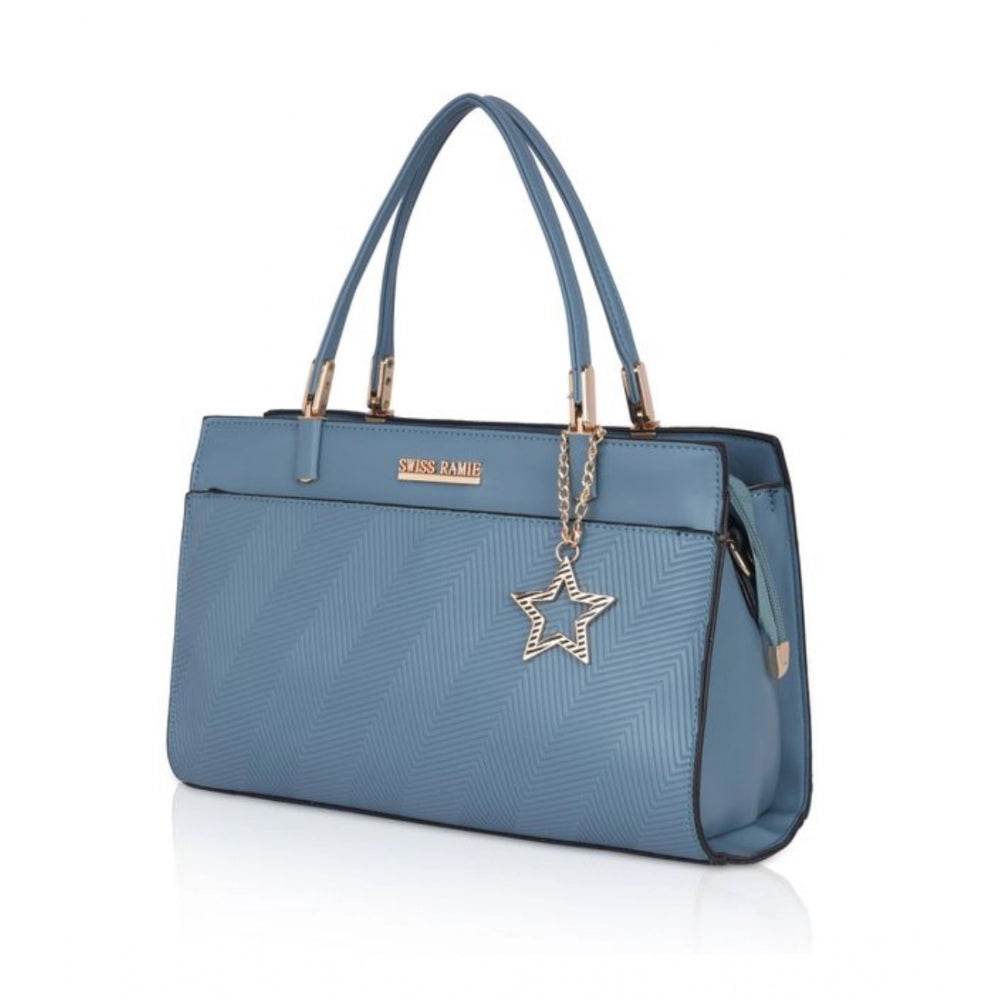Generic Women's Faux Leather Textured Adjustable Long Belt Handbag (Blue) - MYLUXURY LANE ENTERPRISE
