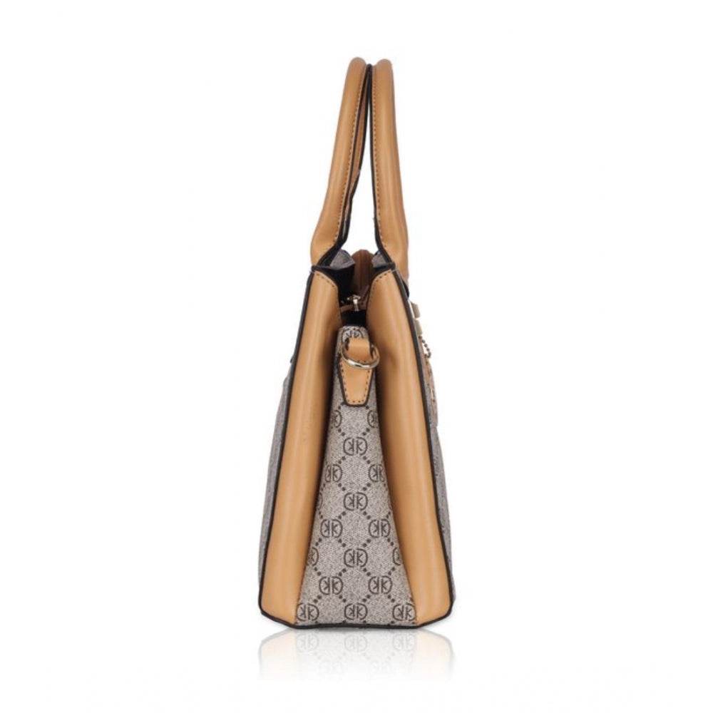Generic Women's Faux Leather Printed Handbag (Camel) - MYLUXURY LANE ENTERPRISE