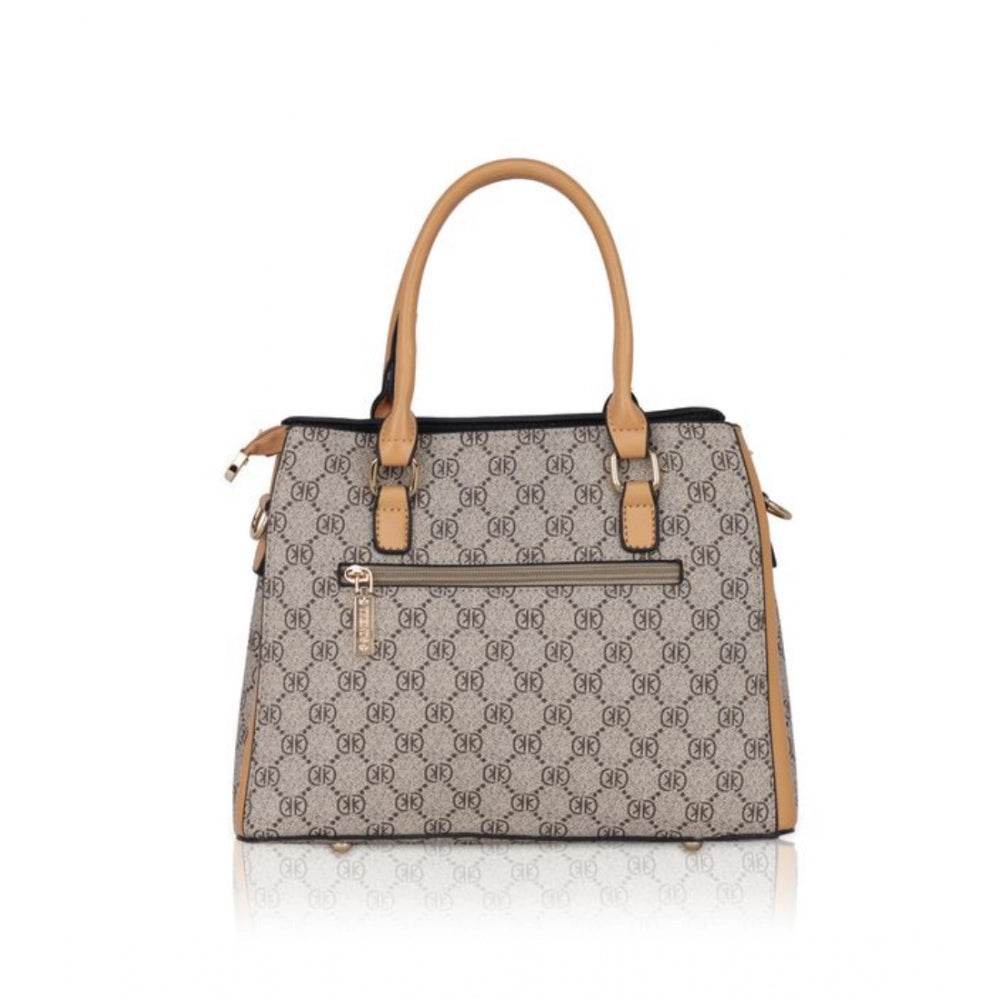 Generic Women's Faux Leather Printed Handbag (Camel) - MYLUXURY LANE ENTERPRISE