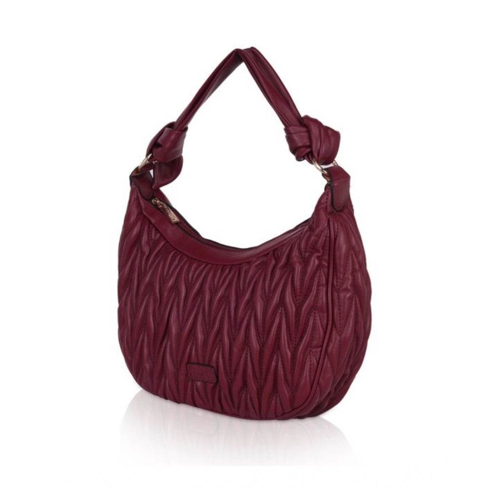 Generic Women's Faux Leather Textured Handbag (Red) - MYLUXURY LANE ENTERPRISE
