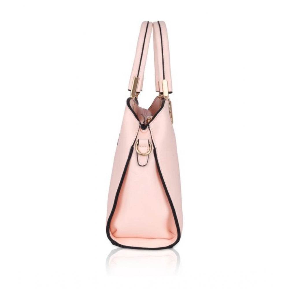 Generic Women's Faux Leather Solid Handbag (Pink) - MYLUXURY LANE ENTERPRISE