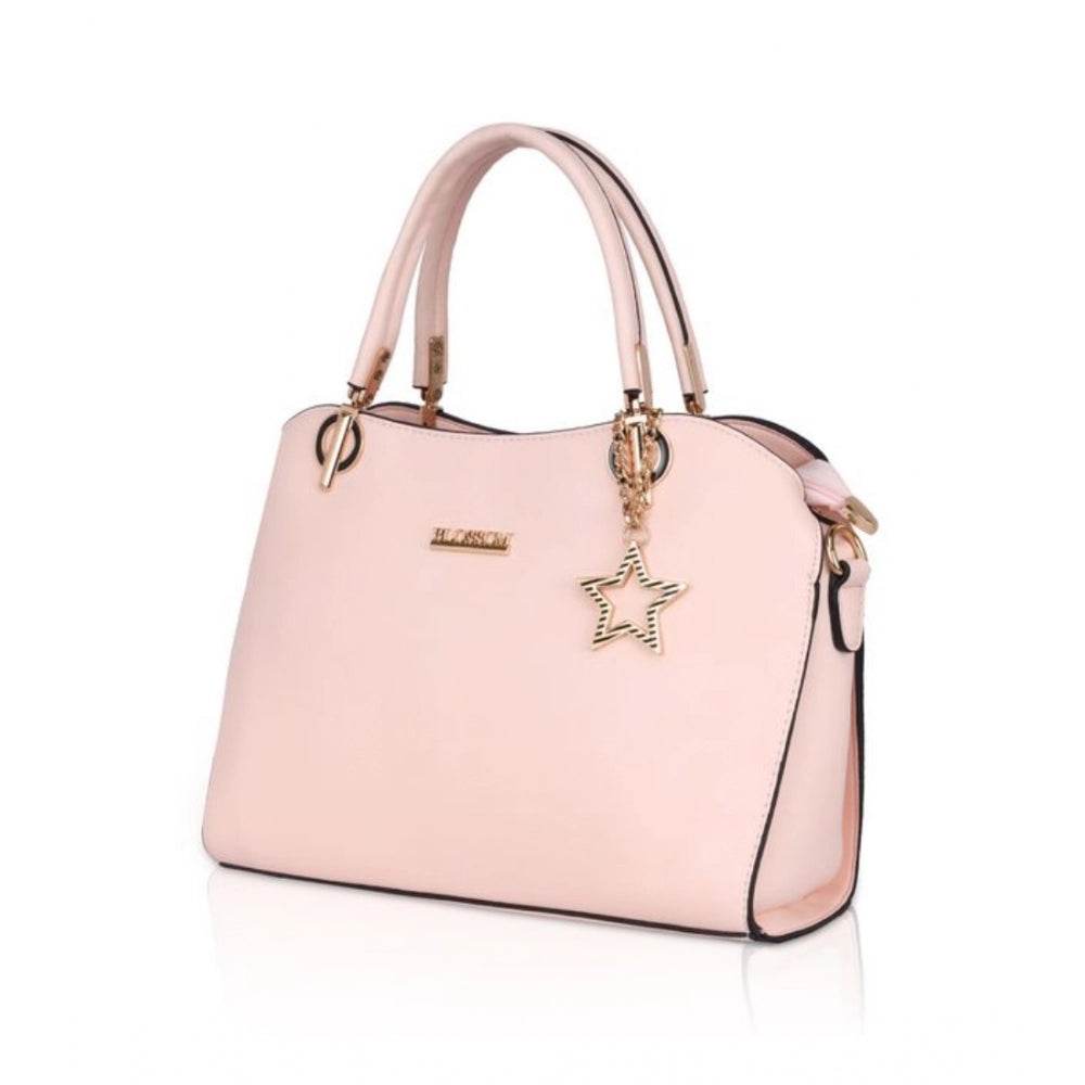 Generic Women's Faux Leather Solid Handbag (Pink) - MYLUXURY LANE ENTERPRISE