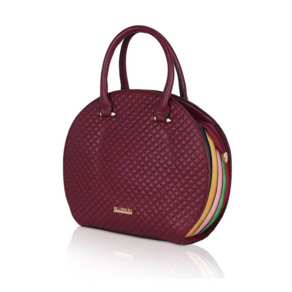 Generic Women's Faux Leather Printed Adjustable Long Belt Handbag (Maroon) - MYLUXURY LANE ENTERPRISE
