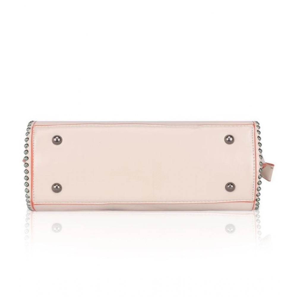 Generic Women's Faux Leather Metal Beads Handbag (Pink) - MYLUXURY LANE ENTERPRISE