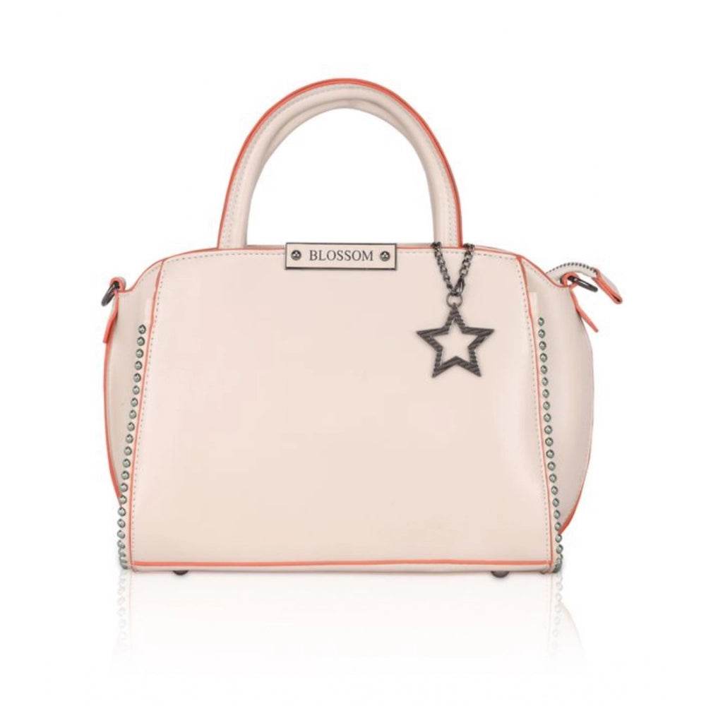 Generic Women's Faux Leather Metal Beads Handbag (Pink) - MYLUXURY LANE ENTERPRISE