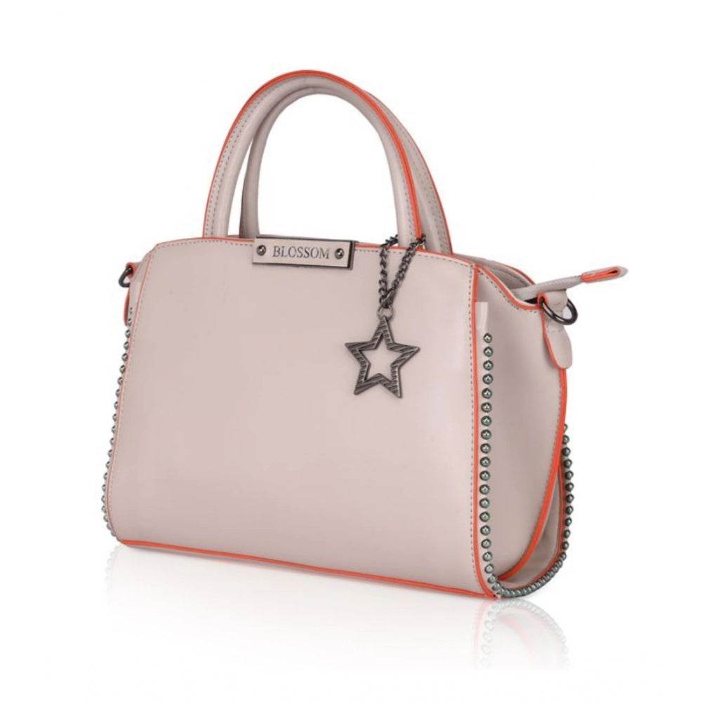 Generic Women's Faux Leather Metal Beads Handbag (Khaki) - MYLUXURY LANE ENTERPRISE