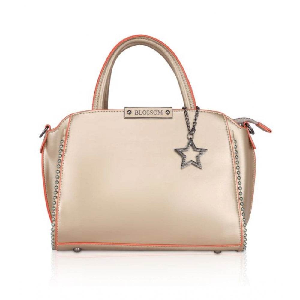 Generic Women's Faux Leather Metal Beads Handbag (Gold) - MYLUXURY LANE ENTERPRISE