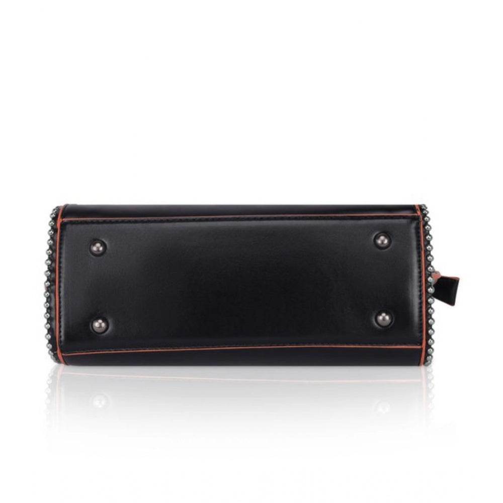 Generic Women's Faux Leather Metal Beads Handbag (Black) - MYLUXURY LANE ENTERPRISE