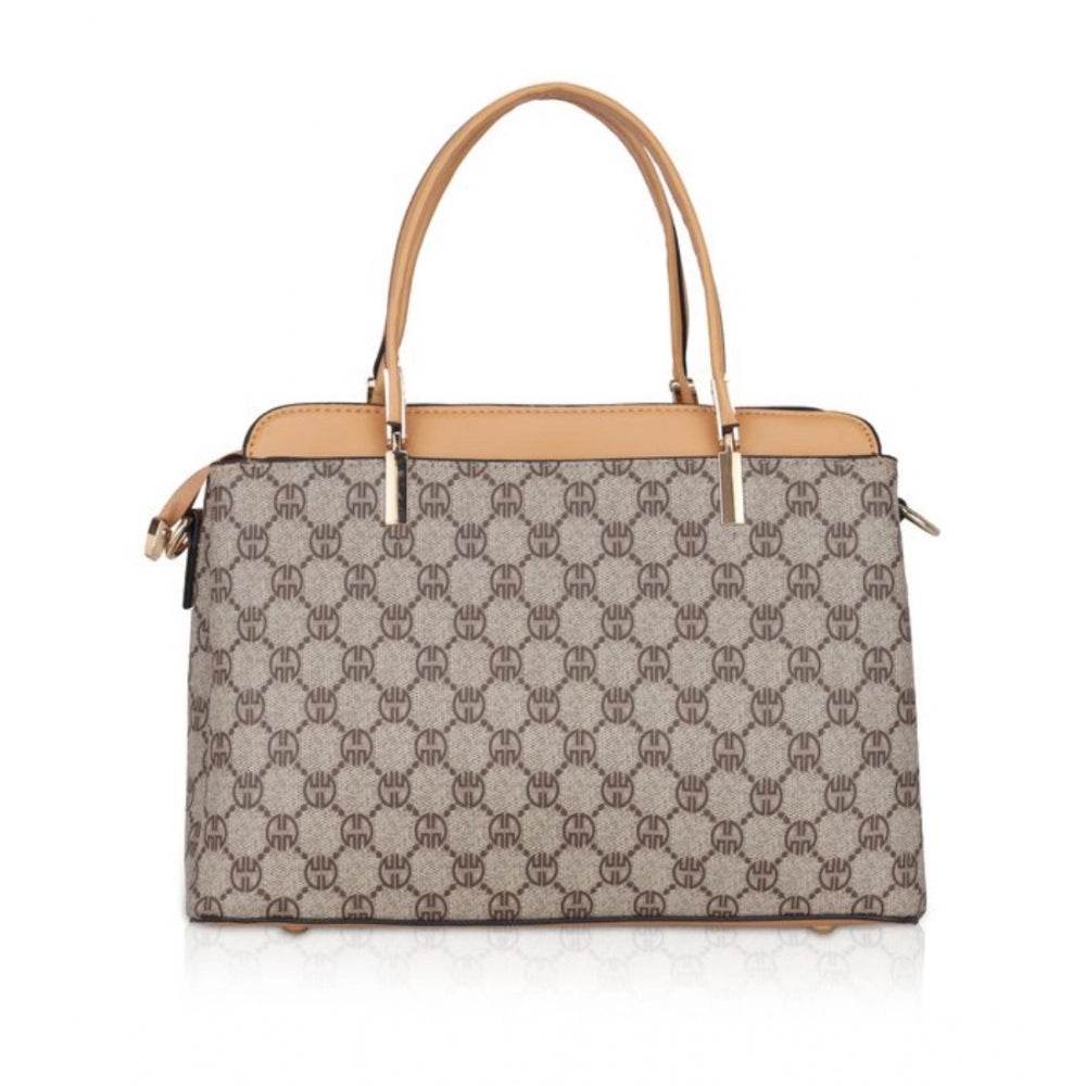 Generic Women's Faux Leather Printed Handbag (Camel) - MYLUXURY LANE ENTERPRISE