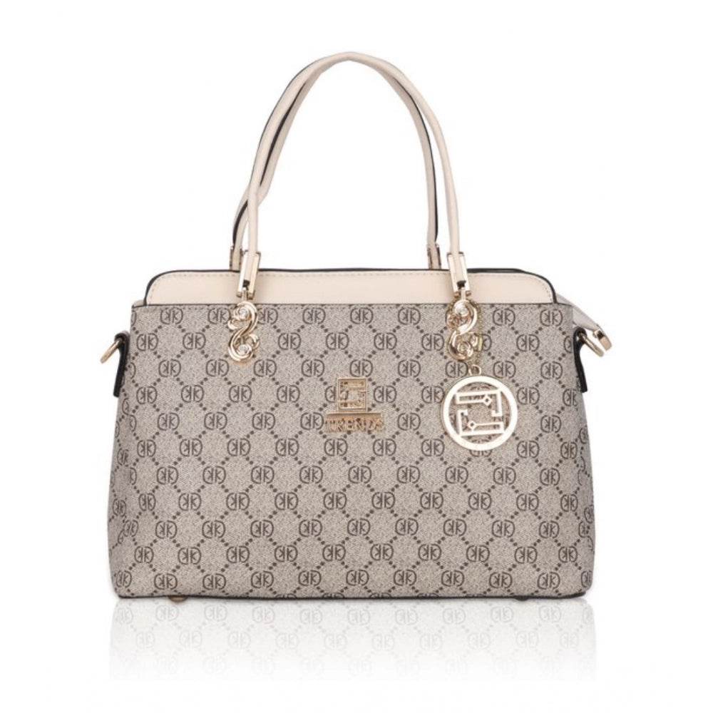 Generic Women's Faux Leather Printed Handbag (Beige) - MYLUXURY LANE ENTERPRISE