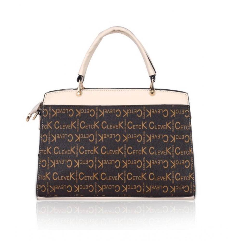 Generic Women's Faux Leather Printed Handbag (Beige) - MYLUXURY LANE ENTERPRISE