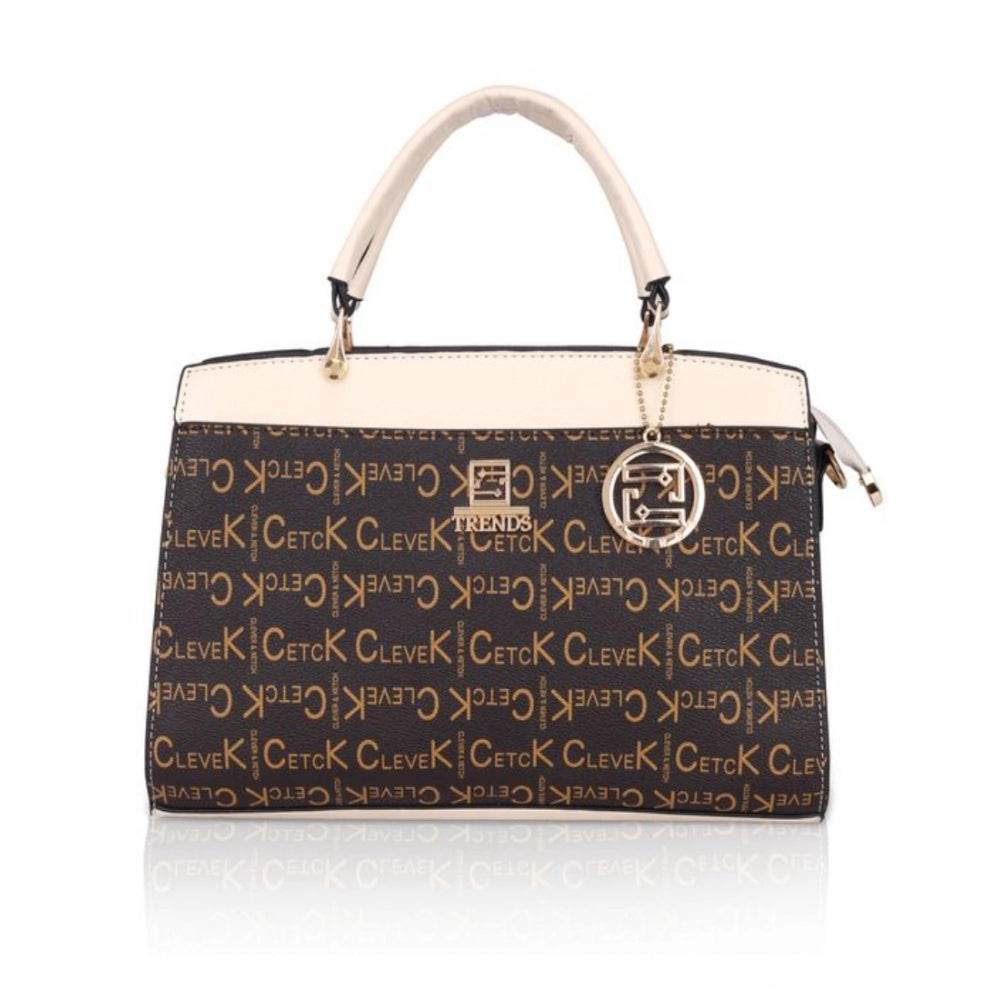 Generic Women's Faux Leather Printed Handbag (Beige) - MYLUXURY LANE ENTERPRISE