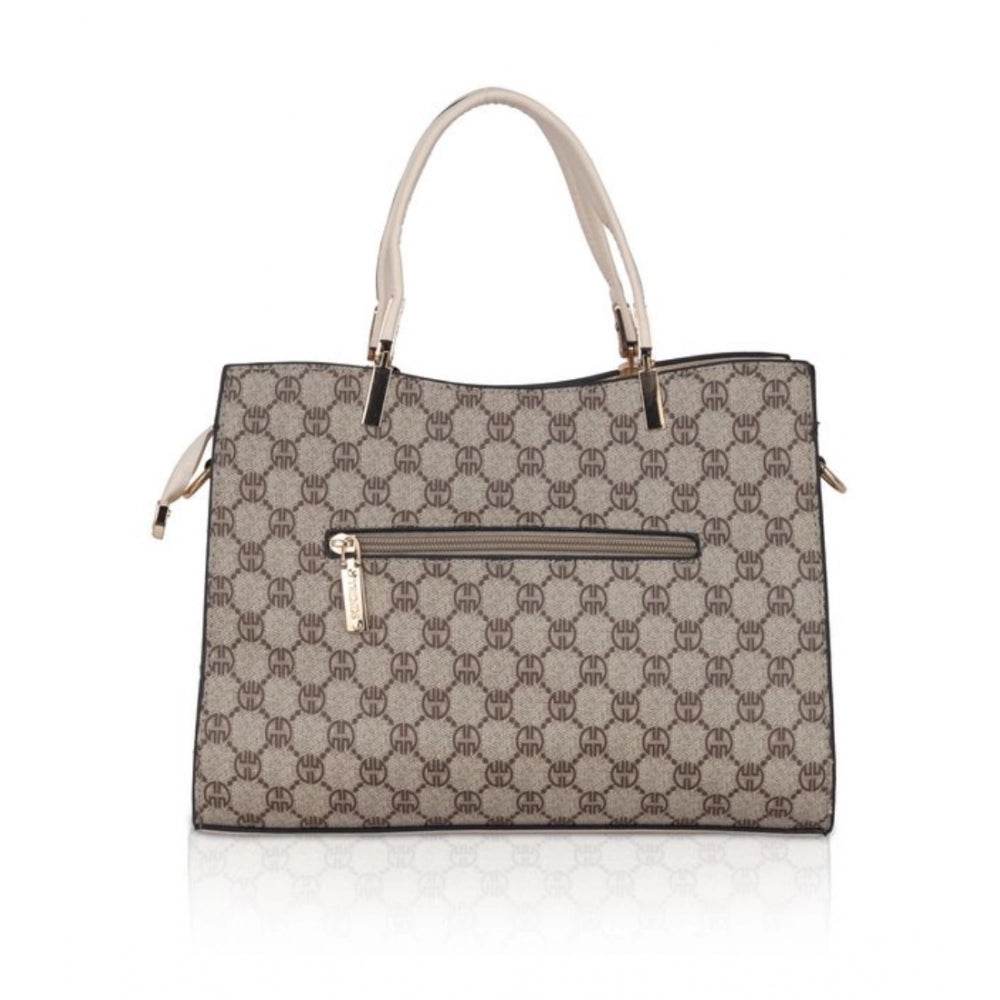 Generic Women's Faux Leather Printed Handbag (Beige) - MYLUXURY LANE ENTERPRISE