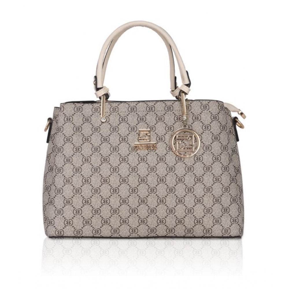 Generic Women's Faux Leather Printed Handbag (Beige) - MYLUXURY LANE ENTERPRISE