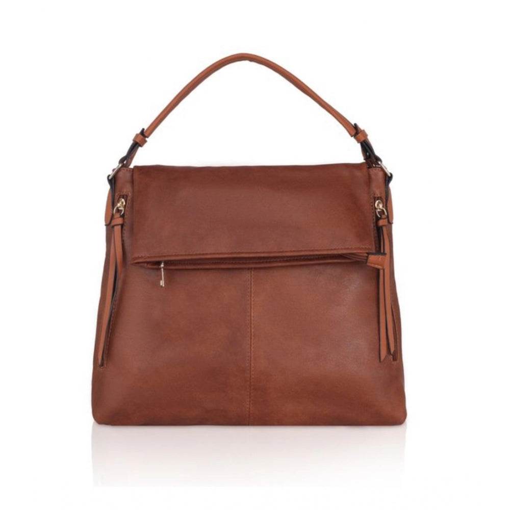 Generic Women's Faux Leather Solid Sling Bag (Brown) - MYLUXURY LANE ENTERPRISE