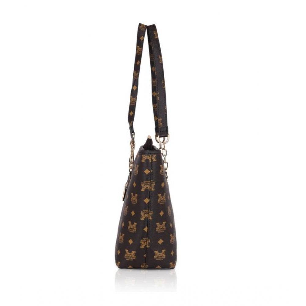 Generic Women's Faux Leather Printed Tote Bag (Brown) - MYLUXURY LANE ENTERPRISE