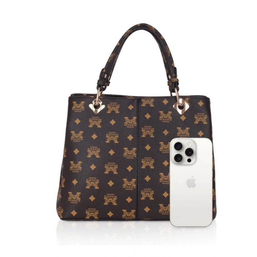 Generic Women's Faux Leather Printed Handheld Bag (Brown ) - MYLUXURY LANE ENTERPRISE