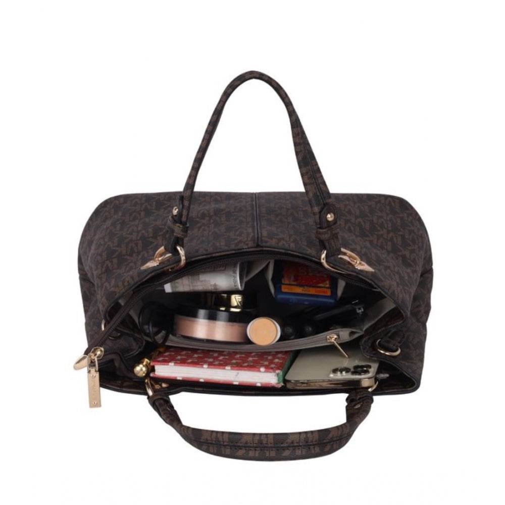 Generic Women's Faux Leather Printed Handheld Bag (Brown) - MYLUXURY LANE ENTERPRISE