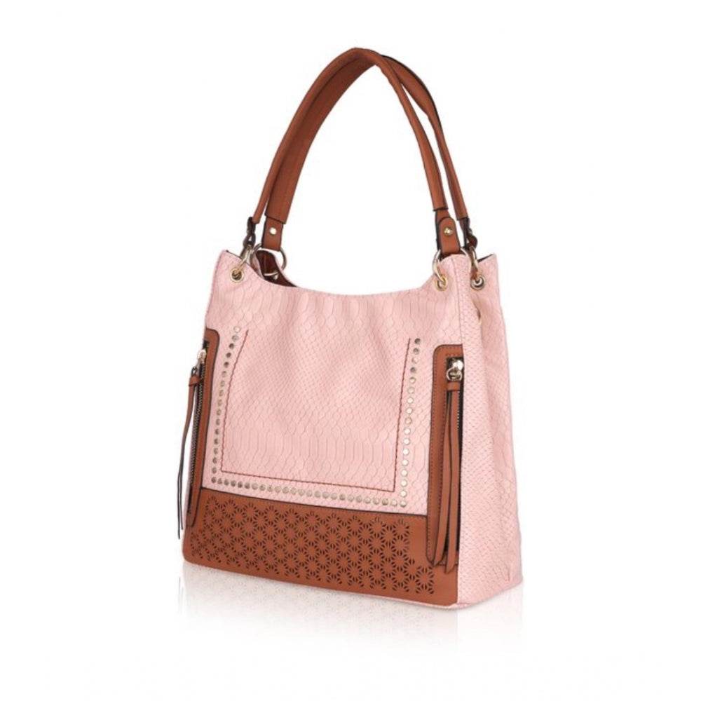 Generic Women's Faux Leather Printed Tote Bag (Pink) - MYLUXURY LANE ENTERPRISE