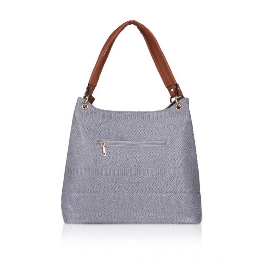 Generic Women's Faux Leather Textured Tote Bag (Blue) - MYLUXURY LANE ENTERPRISE