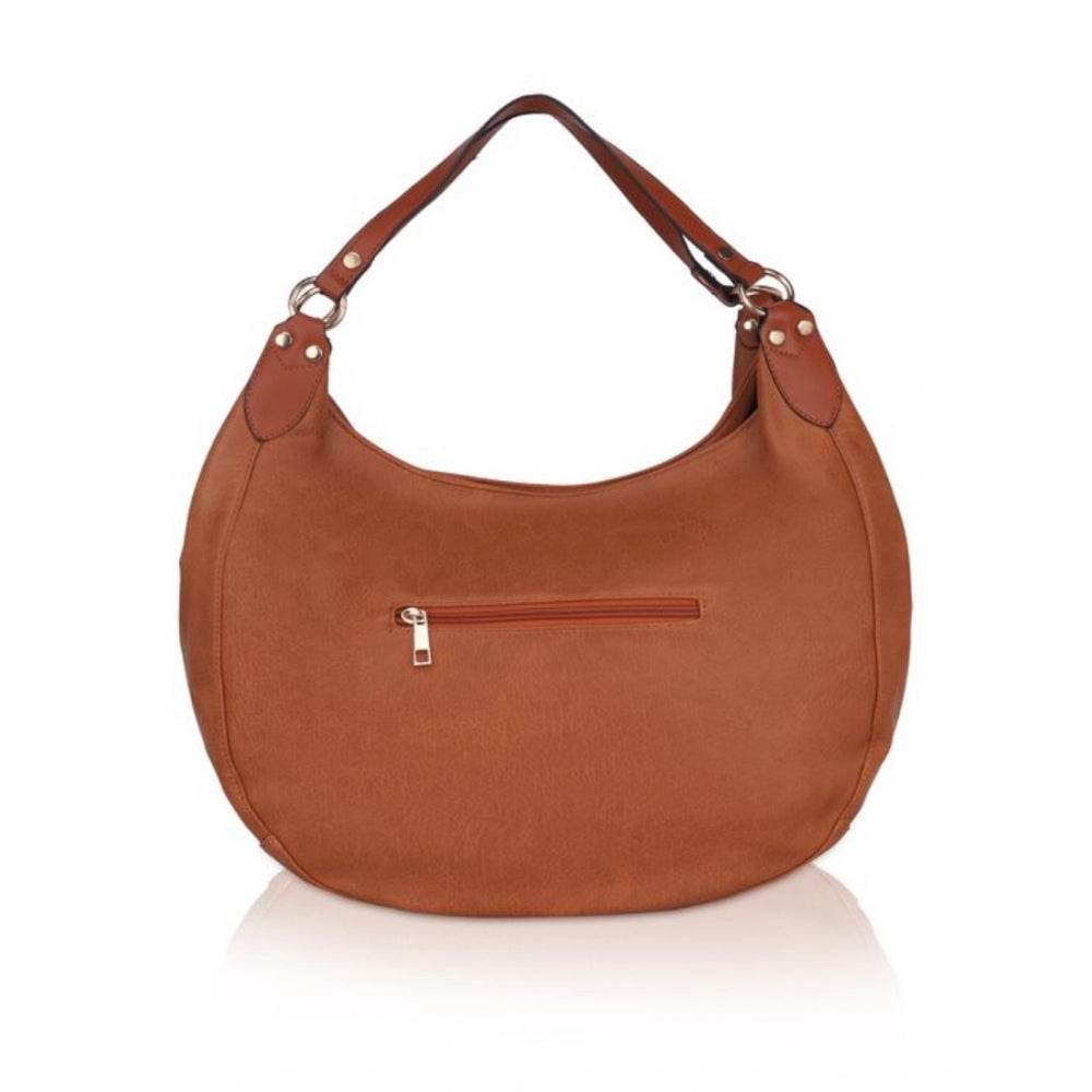 Generic Women's Faux Leather Solid Tote Bag (Brown) - MYLUXURY LANE ENTERPRISE