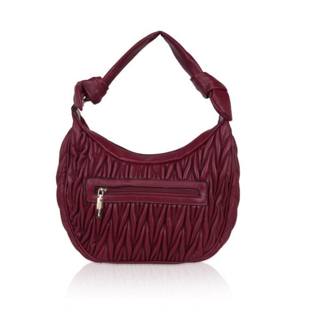 Generic Women's Faux Leather Textured Handbag (Red) - MYLUXURY LANE ENTERPRISE