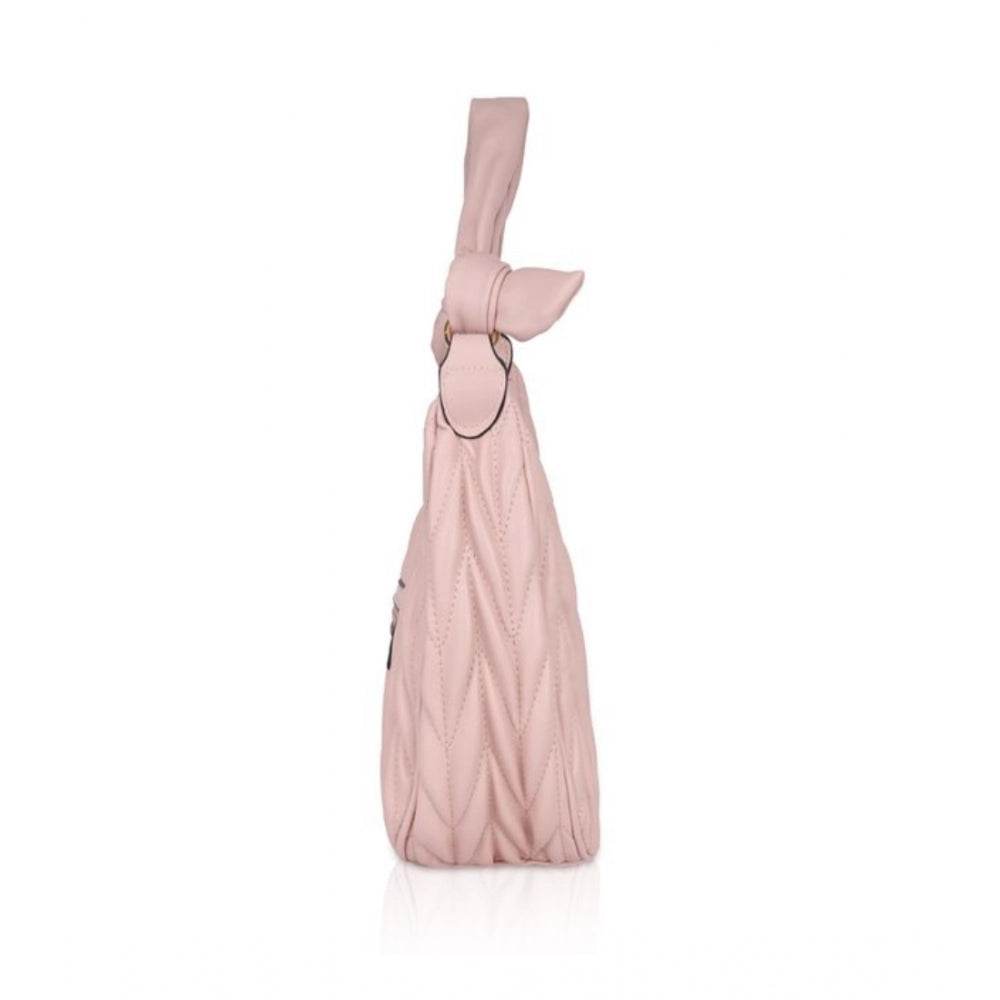 Generic Women's Faux Leather Textured Handbag (Pink) - MYLUXURY LANE ENTERPRISE