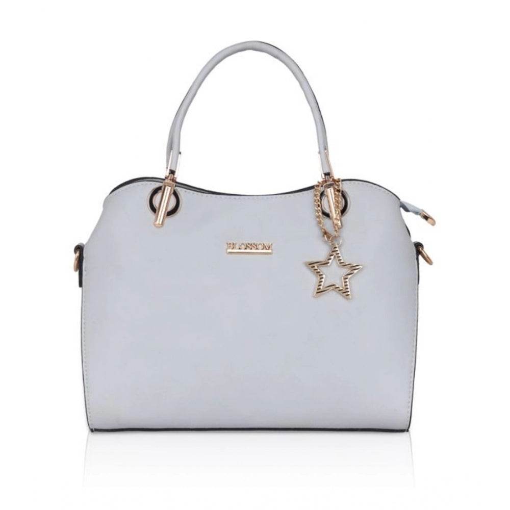 Generic Women's Faux Leather Solid Handbag (Blue) - MYLUXURY LANE ENTERPRISE