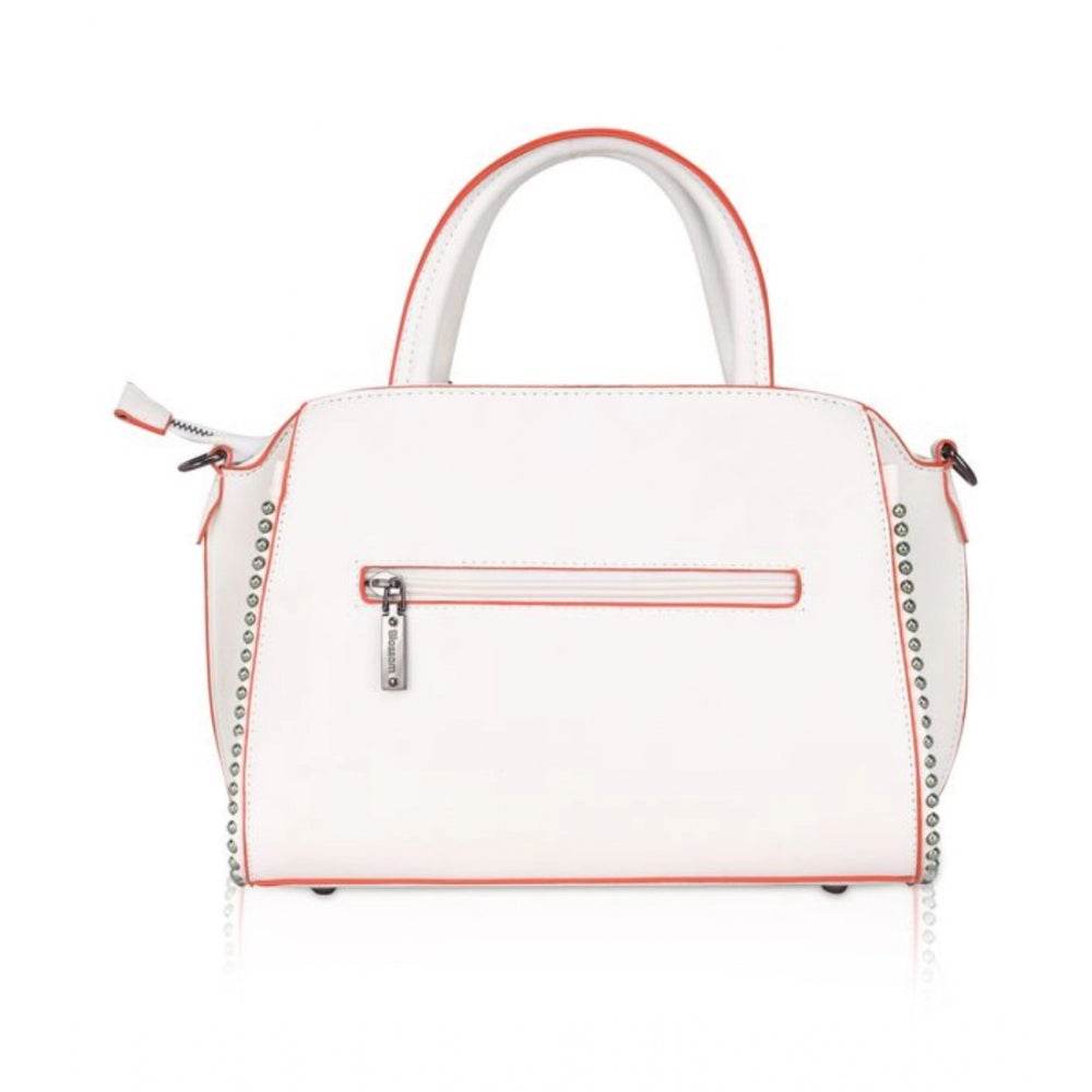 Generic Women's Faux Leather Metal Beads Handbag (White) - MYLUXURY LANE ENTERPRISE