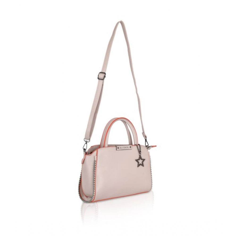 Generic Women's Faux Leather Metal Beads Handbag (Khaki) - MYLUXURY LANE ENTERPRISE
