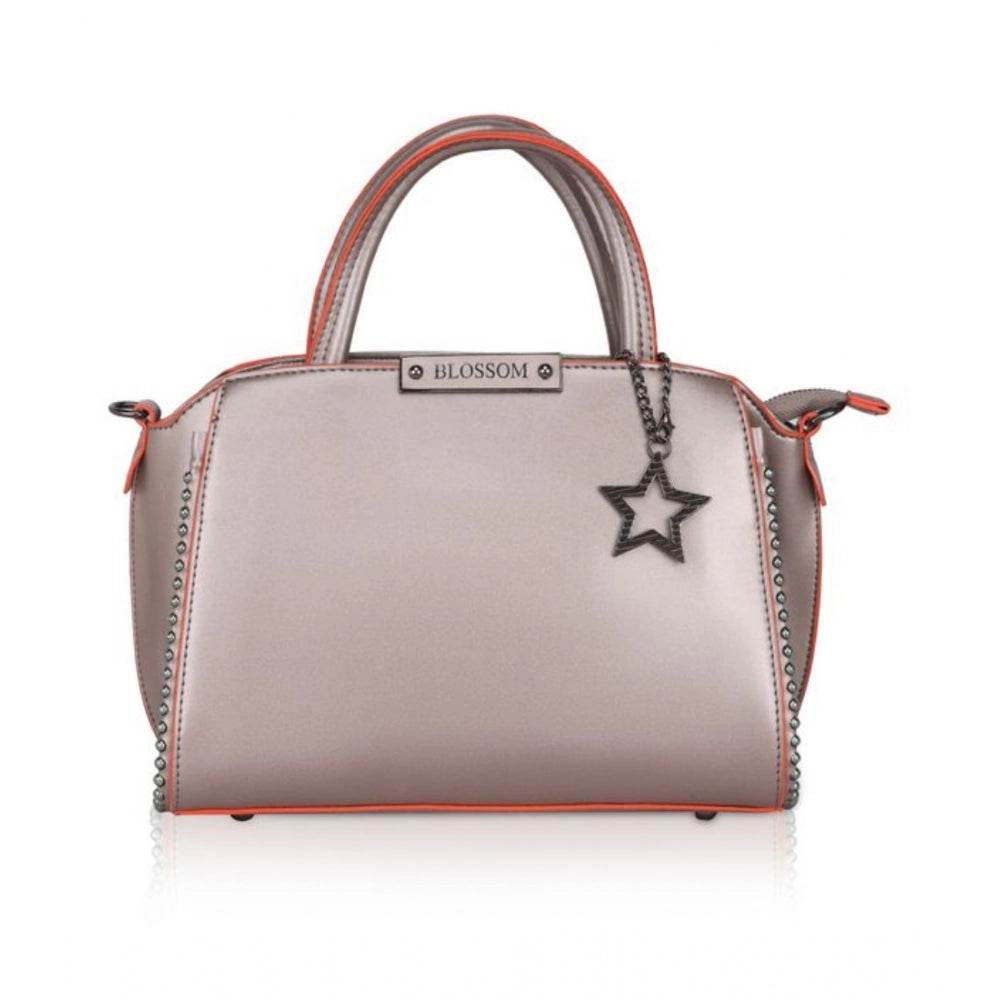 Generic Women's Faux Leather Metal Beads Handbag (Bronze) - MYLUXURY LANE ENTERPRISE