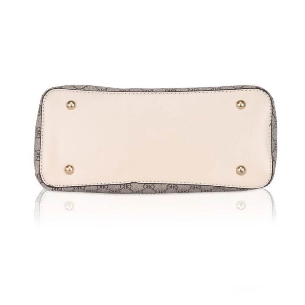 Generic Women's Faux Leather Printed Handbag (Beige) - MYLUXURY LANE ENTERPRISE