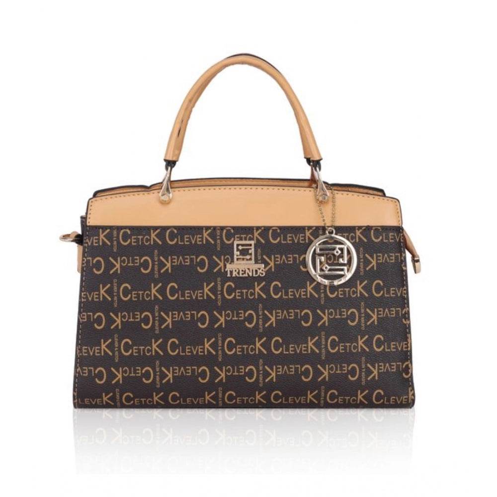 Generic Women's Faux Leather Printed Handbag (Camel) - MYLUXURY LANE ENTERPRISE