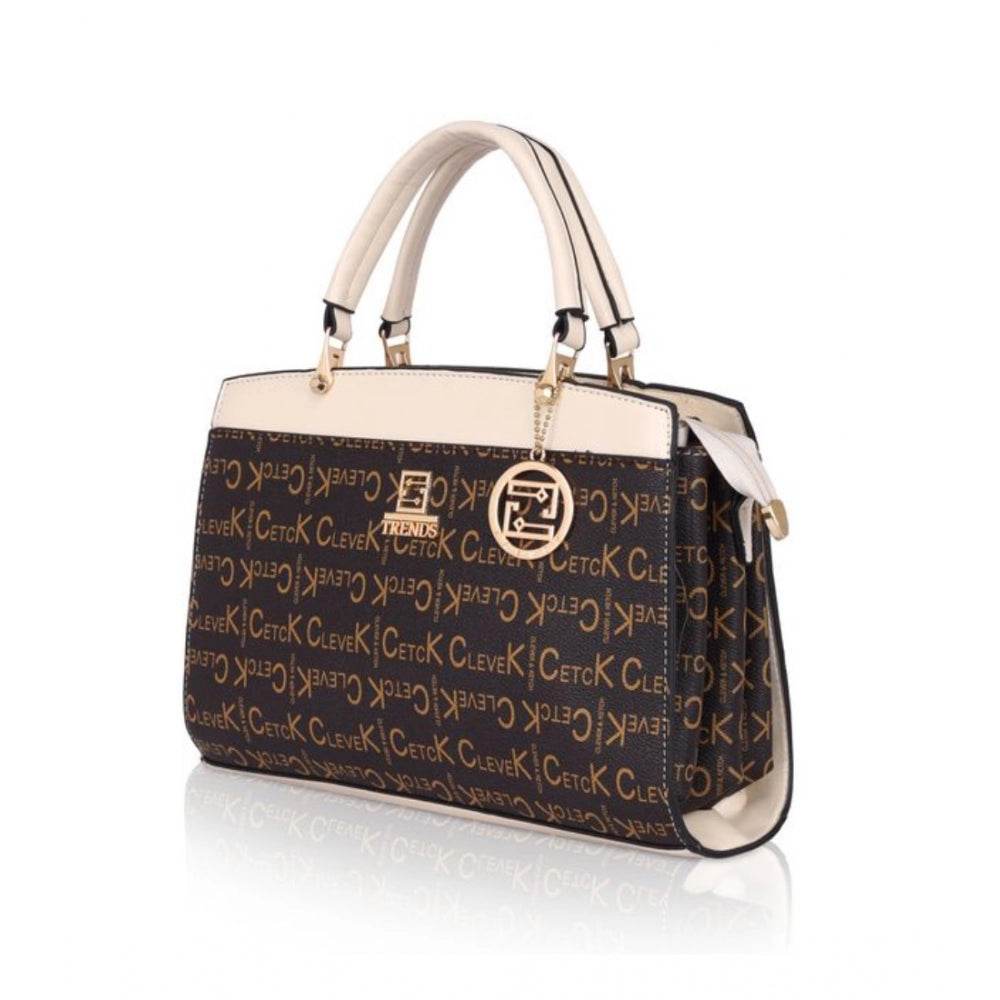 Generic Women's Faux Leather Printed Handbag (Beige) - MYLUXURY LANE ENTERPRISE