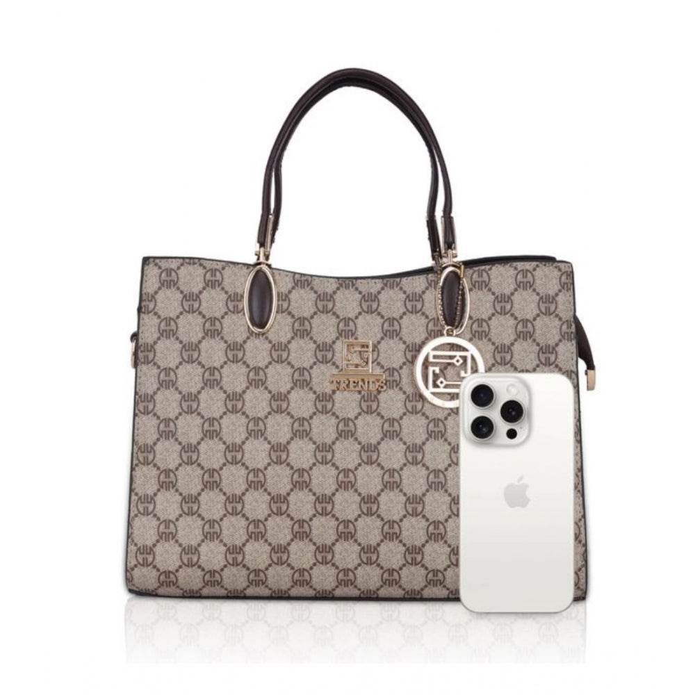 Generic Women's Faux Leather Printed Handbag (Coffee) - MYLUXURY LANE ENTERPRISE