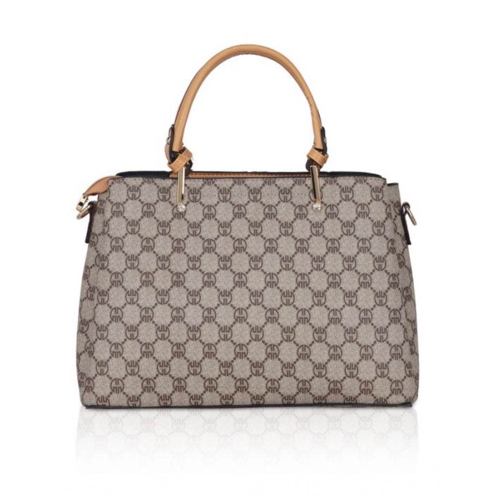 Generic Women's Faux Leather Printed Handbag (Camel) - MYLUXURY LANE ENTERPRISE