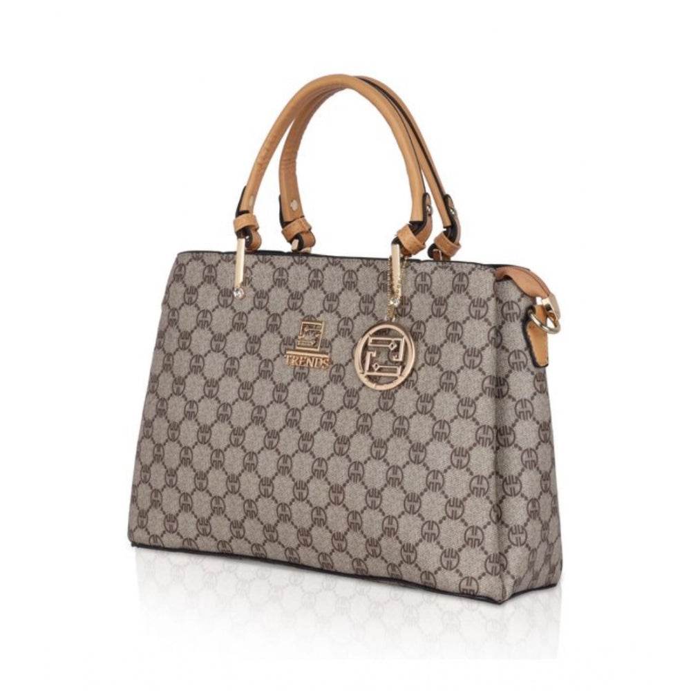 Generic Women's Faux Leather Printed Handbag (Camel) - MYLUXURY LANE ENTERPRISE