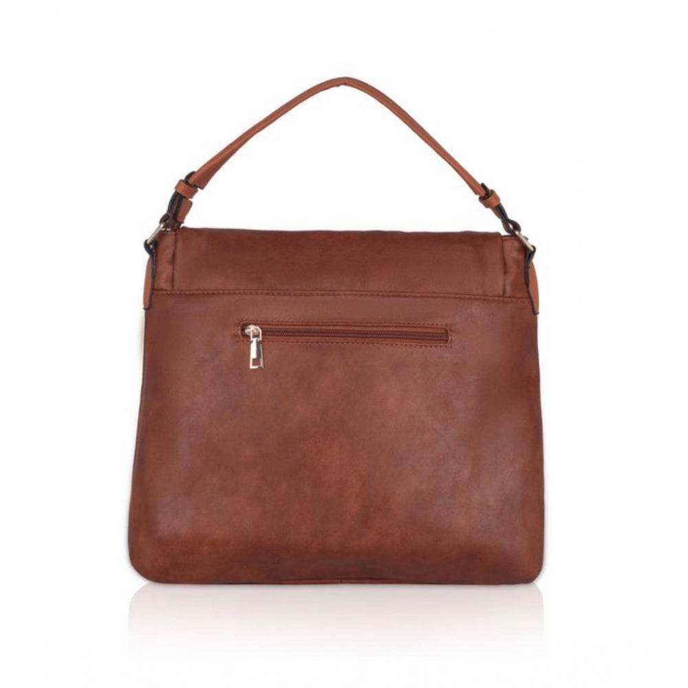 Generic Women's Faux Leather Solid Sling Bag (Brown) - MYLUXURY LANE ENTERPRISE