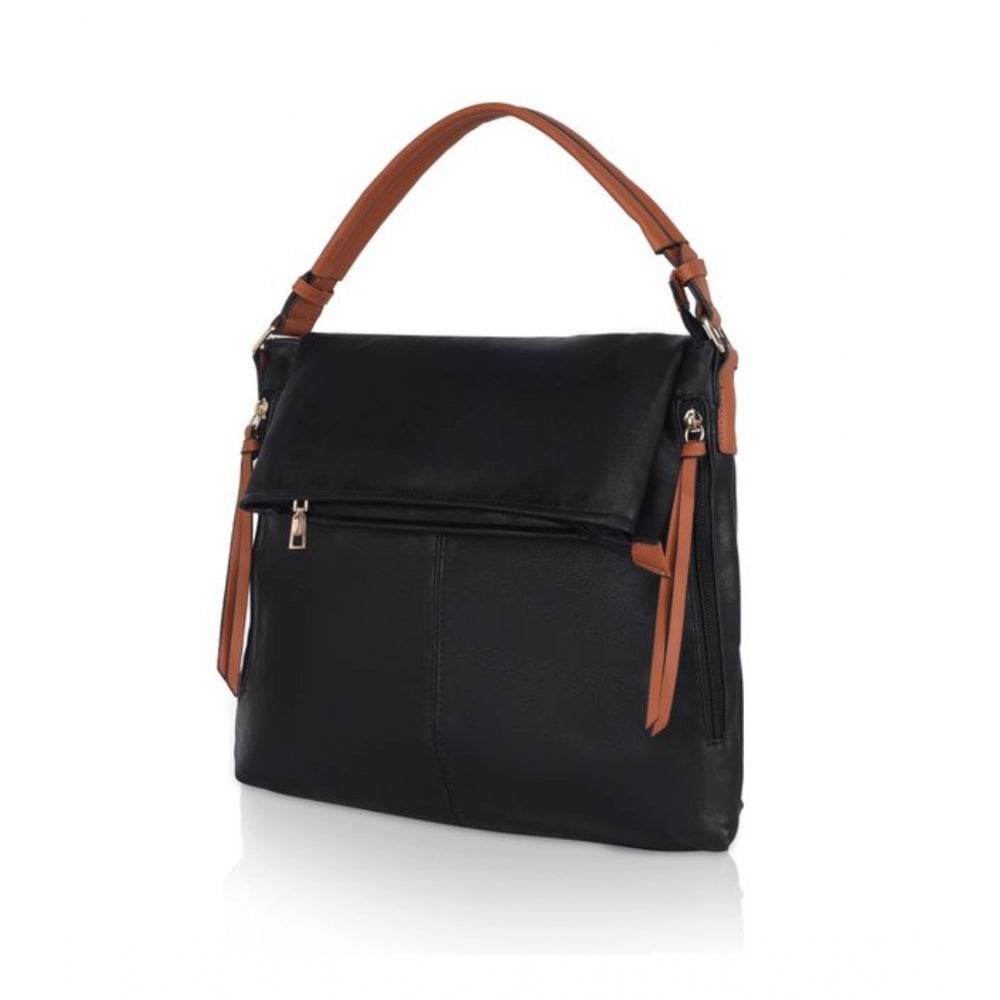 Generic Women's Faux Leather Solid Sling Bag (Black) - MYLUXURY LANE ENTERPRISE