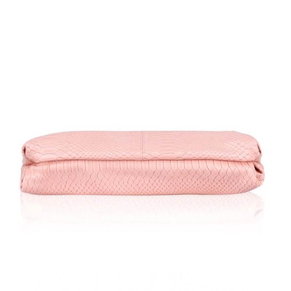 Generic Women's Faux Leather Textured Sling Bag (Pink) - MYLUXURY LANE ENTERPRISE