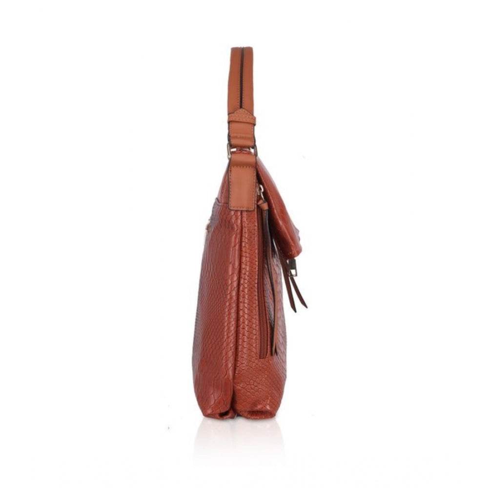 Generic Women's Faux Leather Textured Sling Bag (Brown ) - MYLUXURY LANE ENTERPRISE