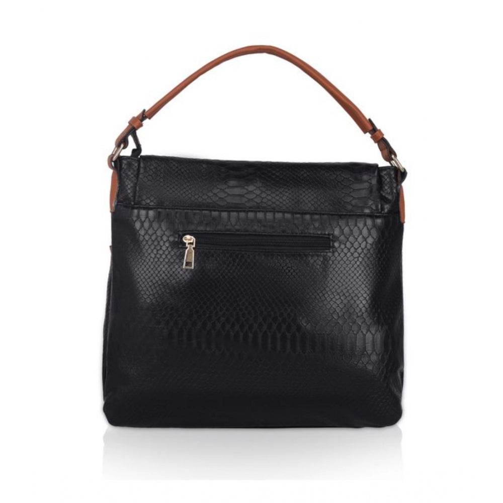 Generic Women's Faux Leather Textured Sling Bag (Black) - MYLUXURY LANE ENTERPRISE