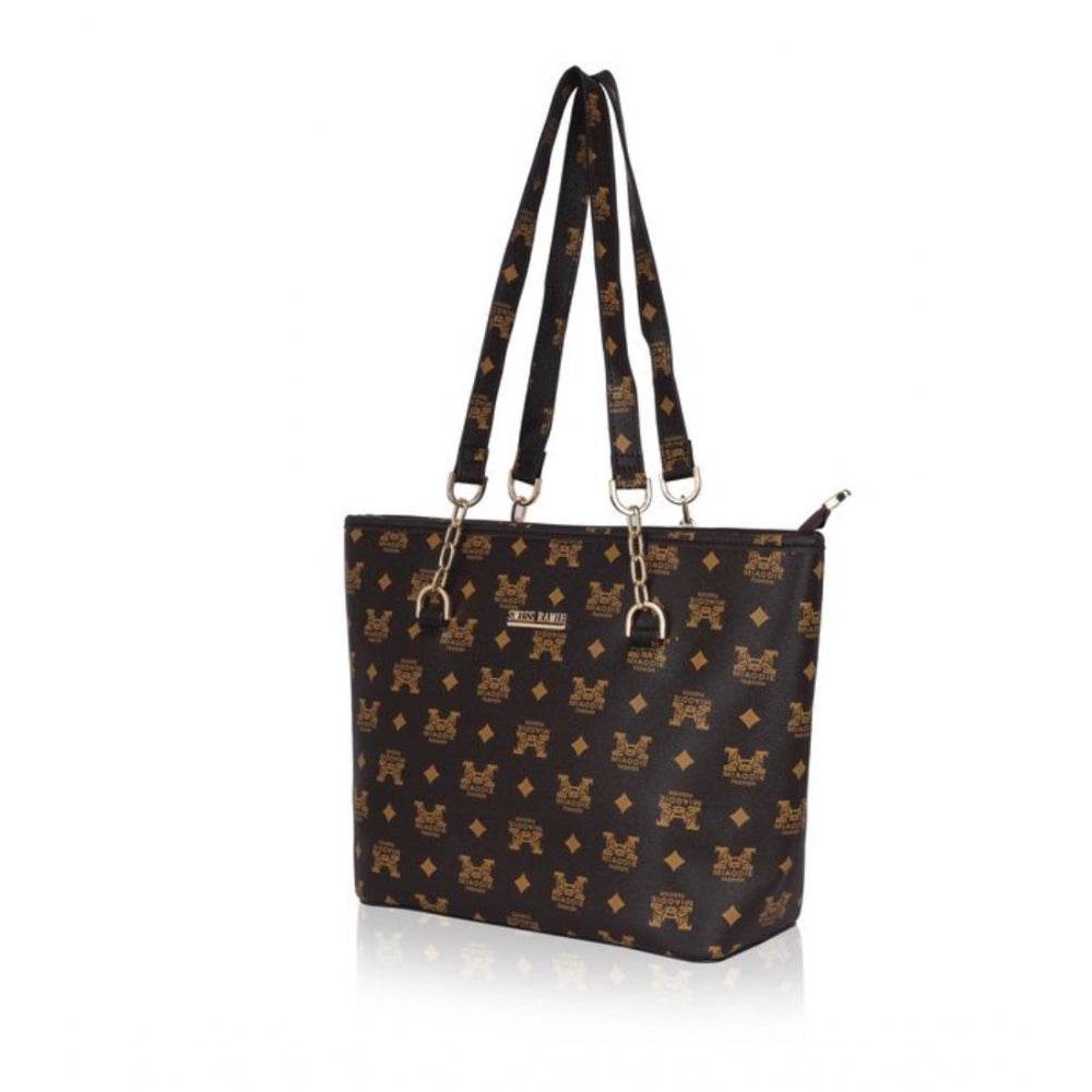 Generic Women's Faux Leather Printed Tote Bag (Brown) - MYLUXURY LANE ENTERPRISE