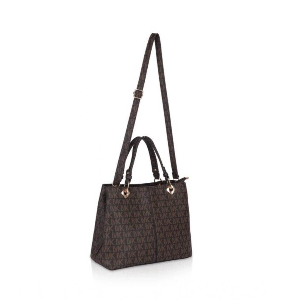 Generic Women's Faux Leather Printed Handheld Bag (Brown) - MYLUXURY LANE ENTERPRISE