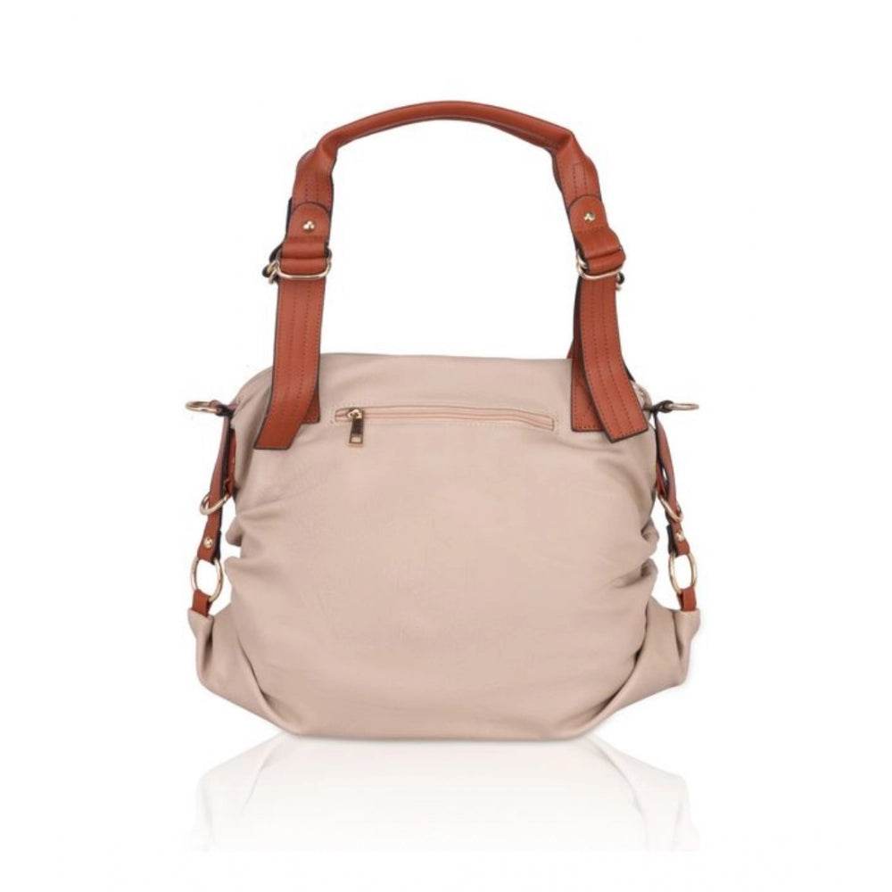Generic Women's Faux Leather Solid Tote Bag (Grey) - MYLUXURY LANE ENTERPRISE