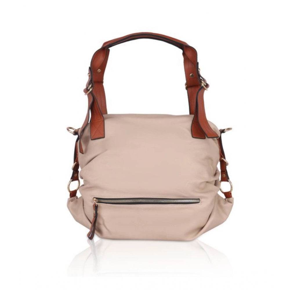 Generic Women's Faux Leather Solid Tote Bag (Grey) - MYLUXURY LANE ENTERPRISE