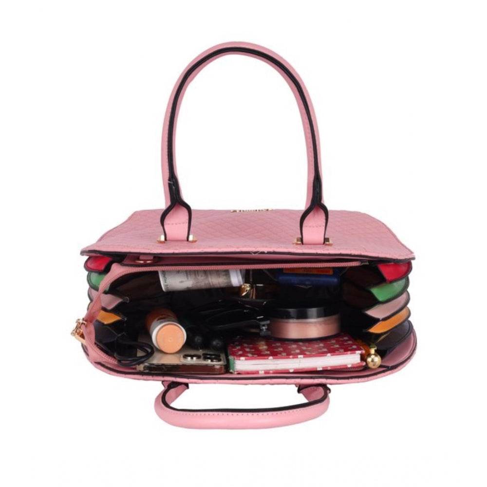 Generic Women's Faux Leather Printed Adjustable Long Belt Handbag (Pink) - MYLUXURY LANE ENTERPRISE